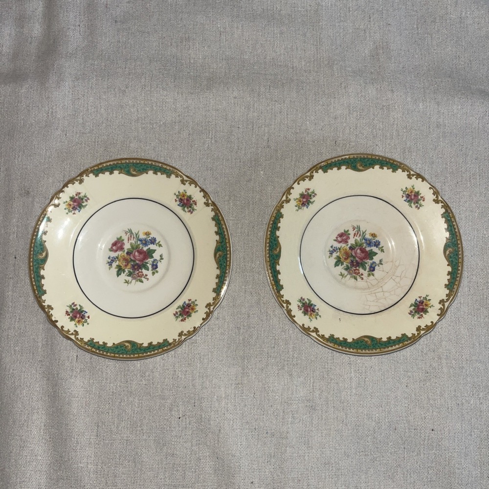 VTG set of  2 Myott Staffordshire England Small Bread & Butter Serving Dish